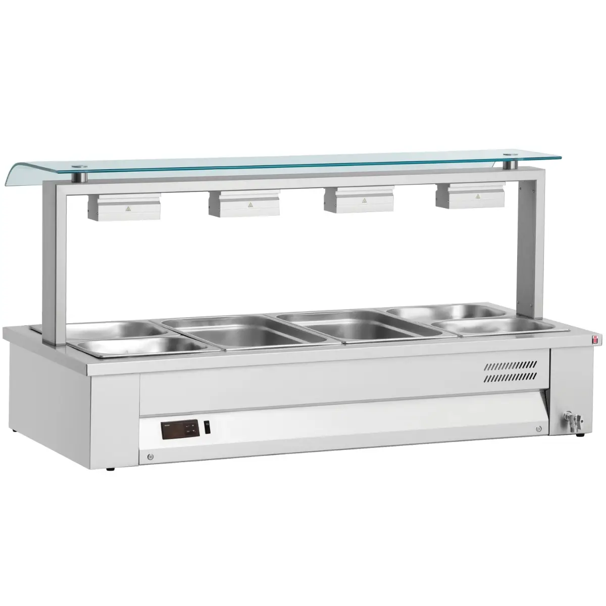 INOMAK Counter Top Bain Marie With Sneeze Guard 4x GN1/1