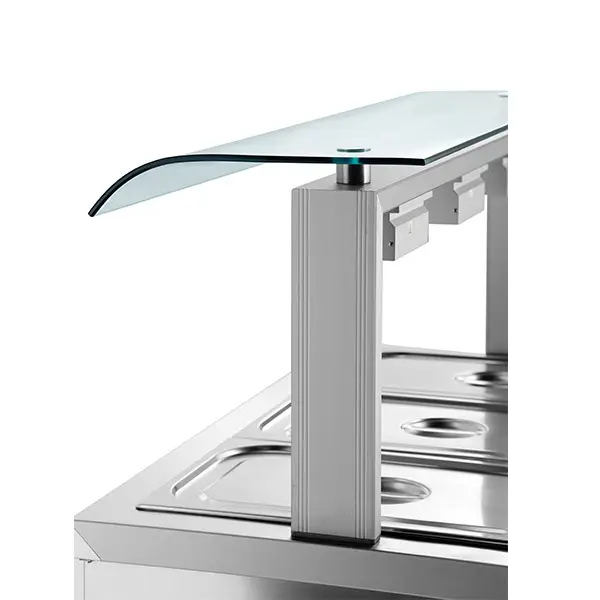 INOMAK Bain Marie With Heated Cupboard And Sneeze Guard 3 x GN1/1 - Image 3
