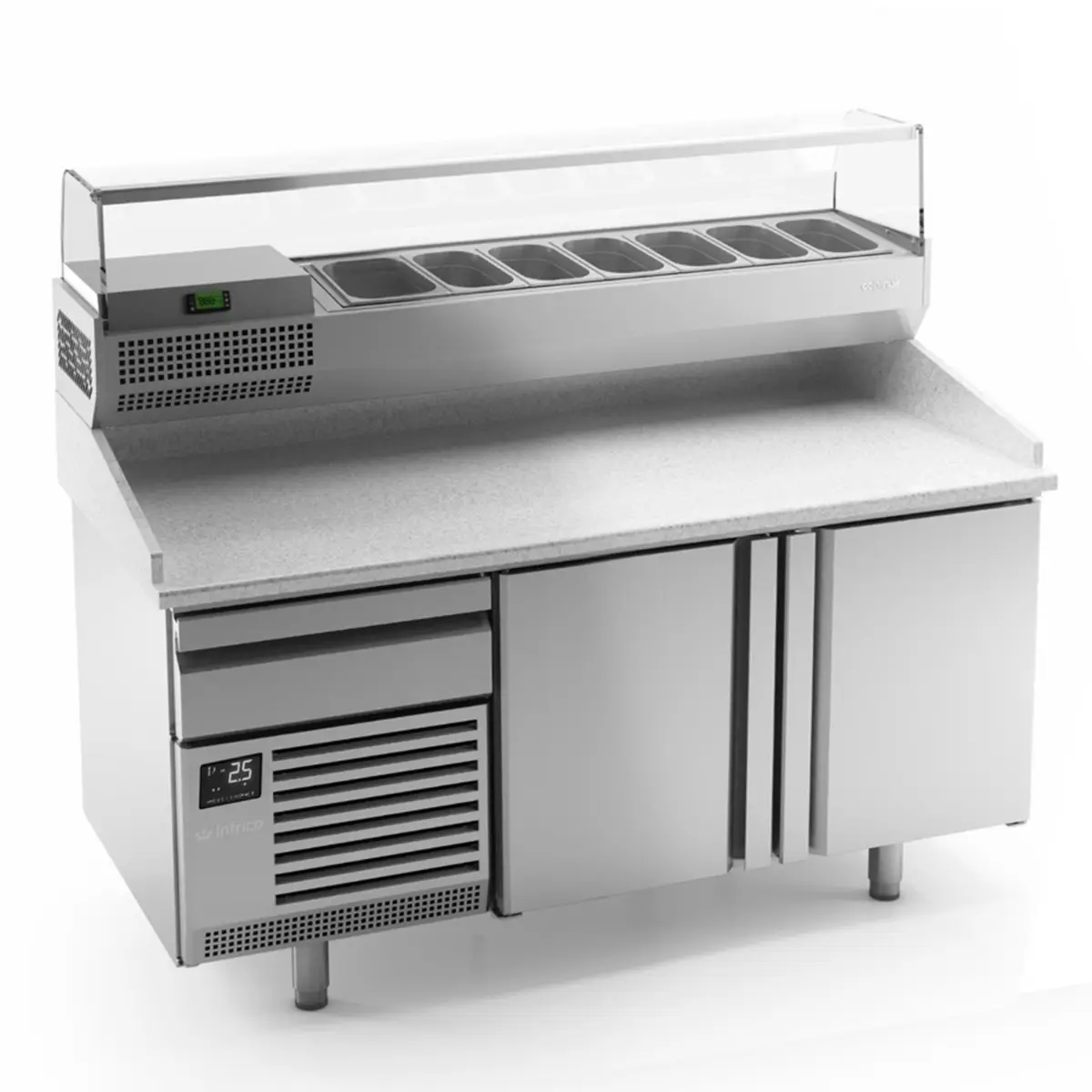 INFRICO Double Hinged Door Pizza Prep Counter