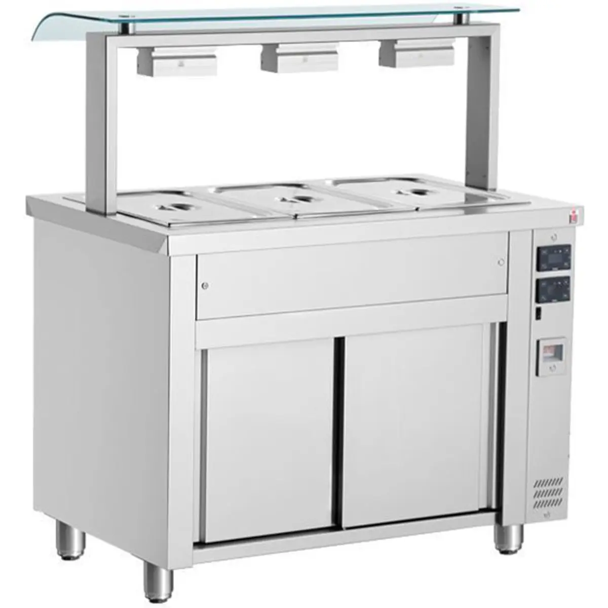 INOMAK Bain Marie With Sneeze Guard 3x GN1/1