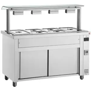 INOMAK Bain Marie With Sneeze Guard 4x GN1/1
