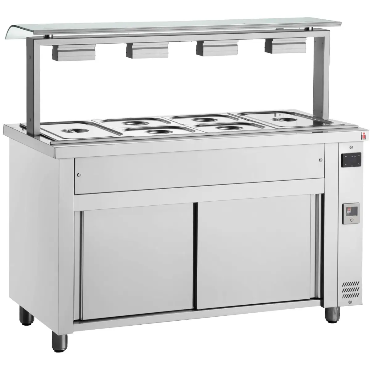 INOMAK Bain Marie With Sneeze Guard 4x GN1/1