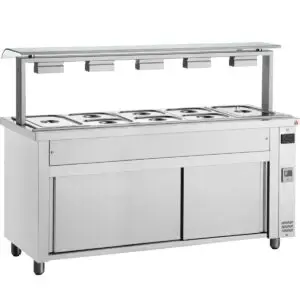 INOMAK Bain marie with sneeze guard 5x GN1/1