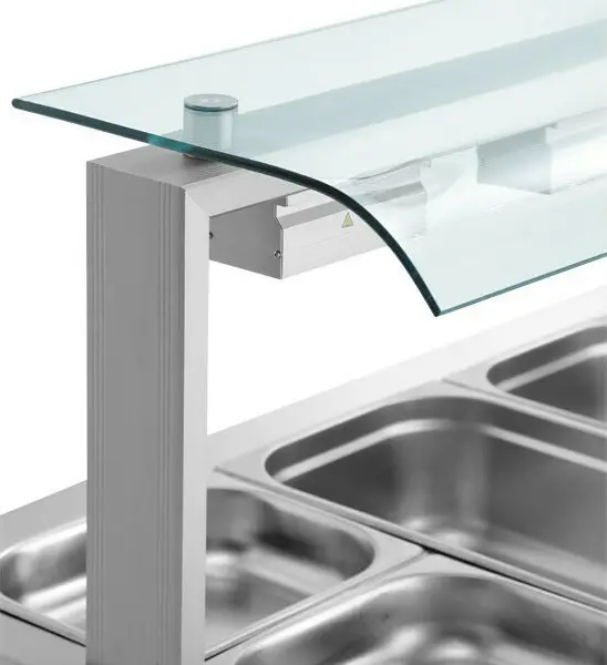 INOMAK Bain Marie With Heated Cupboard And Sneeze Guard 5x GN1/1 - Image 3