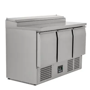 BLIZZARD Compact Triple Door Counter Refrigerator With Raised Collar