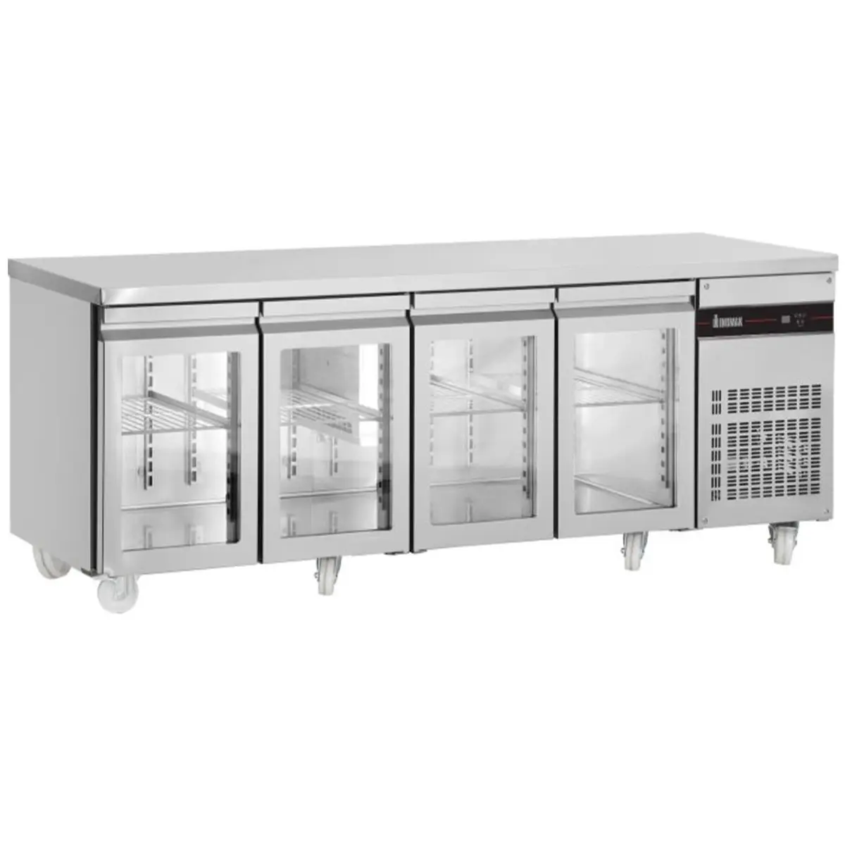 INOMAK 583L Four Hinged Glass Door Gastronorm Counter Refrigerator