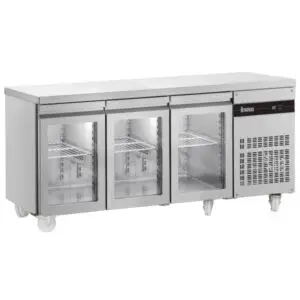 INOMAK 429L Triple Hinged Glass Door Gastronorm Counter Refrigerator