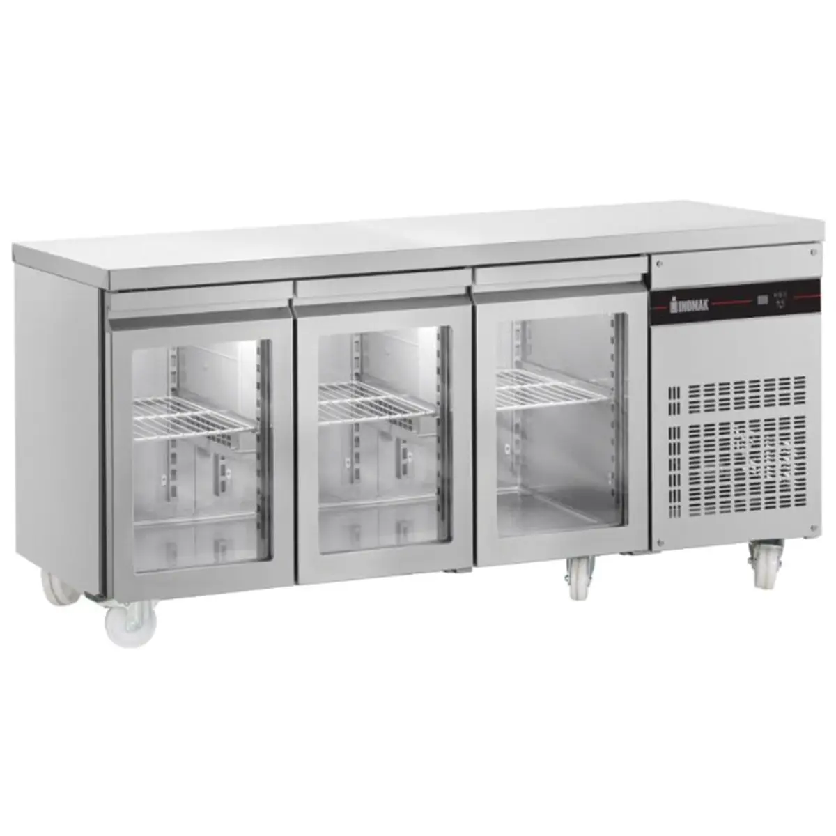 INOMAK 429L Triple Hinged Glass Door Gastronorm Counter Refrigerator