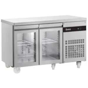 INOMAK 274L Double Hinged Glass Door Gastronorm Counter Refrigerator