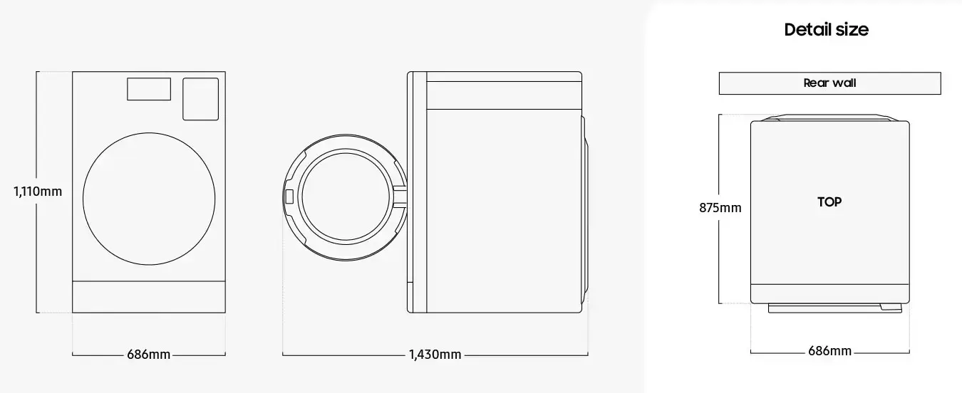 Samsung WD18DB8995BZT1 Bespoke AI All-in-One Heat Pump Washer Dryer, 18/11kg - Image 7