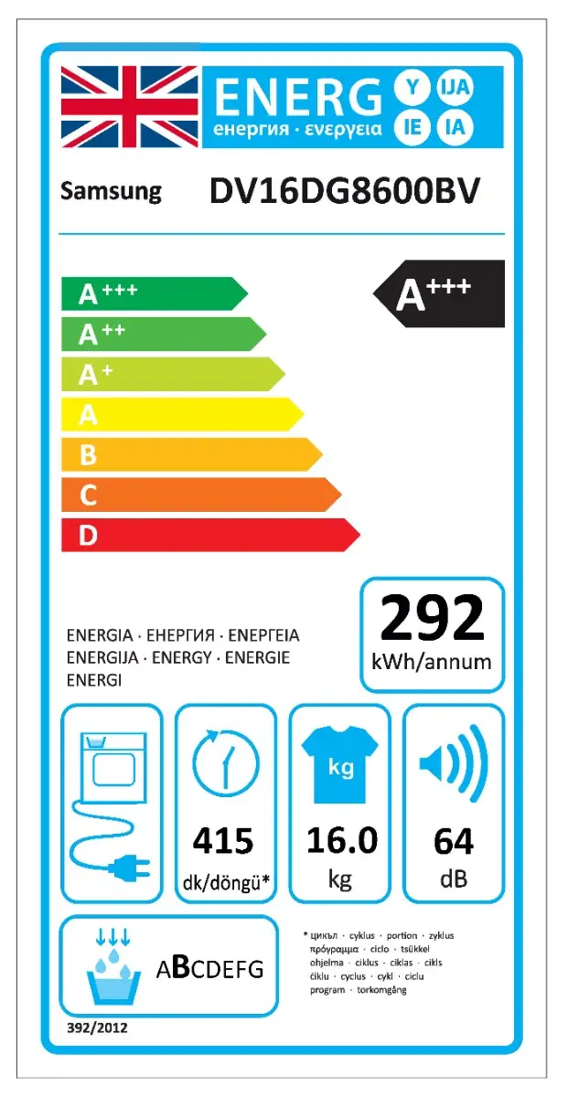 Samsung DV16DG8600BV Heat Pump Tumble Dryer, 16kg - Image 2