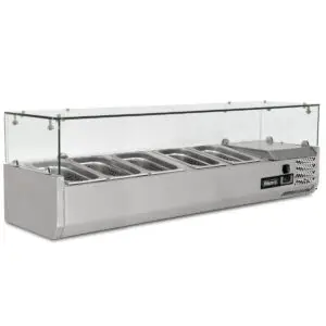 BLIZZARD 1.2m Glass Canopy 1/4 Gastronorm Prep Top