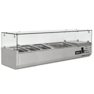 BLIZZARD 1.2m Glass Canopy 1/3 Gastronorm Prep Top