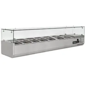 BLIZZARD 1.5m Glass Canopy 1/4 Gastronorm Prep Top