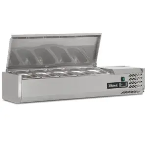 BLIZZARD 1.2m Hinged 1/4 Gastronorm Prep Top
