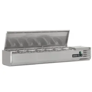 BLIZZARD 1.5m Hinged 1/4 Gastronorm Prep Top