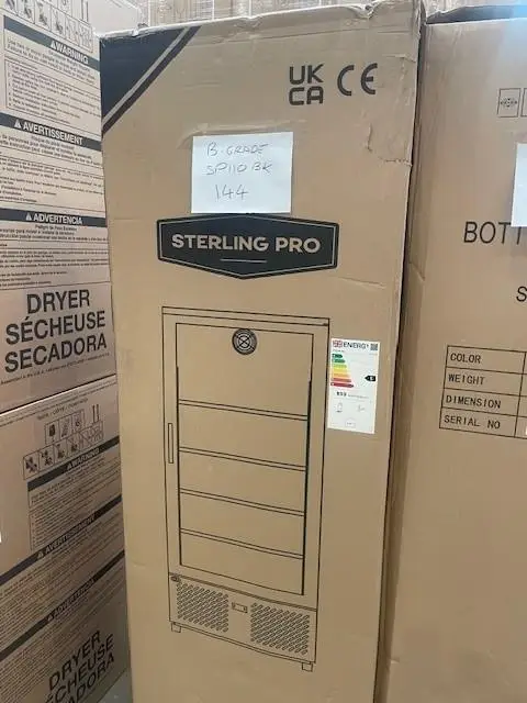 Sterling Pro Green GRADED SP110-BK Single Door Black Upright Bottle Cooler, 293 Litres