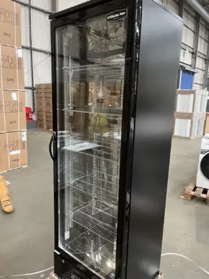 Sterling Pro Green GRADED SP110-BK Single Door Black Upright Bottle Cooler, 293 Litres