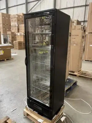 Sterling Pro Green GRADED SP110-BK Single Door Black Upright Bottle Cooler, 293 Litres