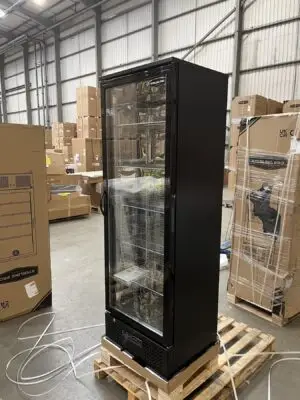 Sterling Pro Green GRADED SP110-BK Single Door Black Upright Bottle Cooler, 293 Litres