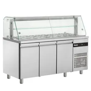 INOMAK Triple Hinged Door Saladette With Display Case