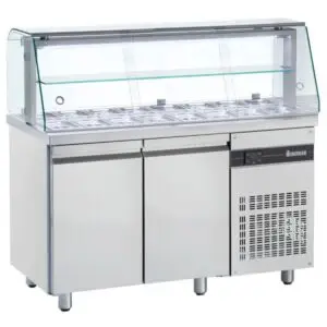 INOMAK Double Hinged Door Saladette With Display Case