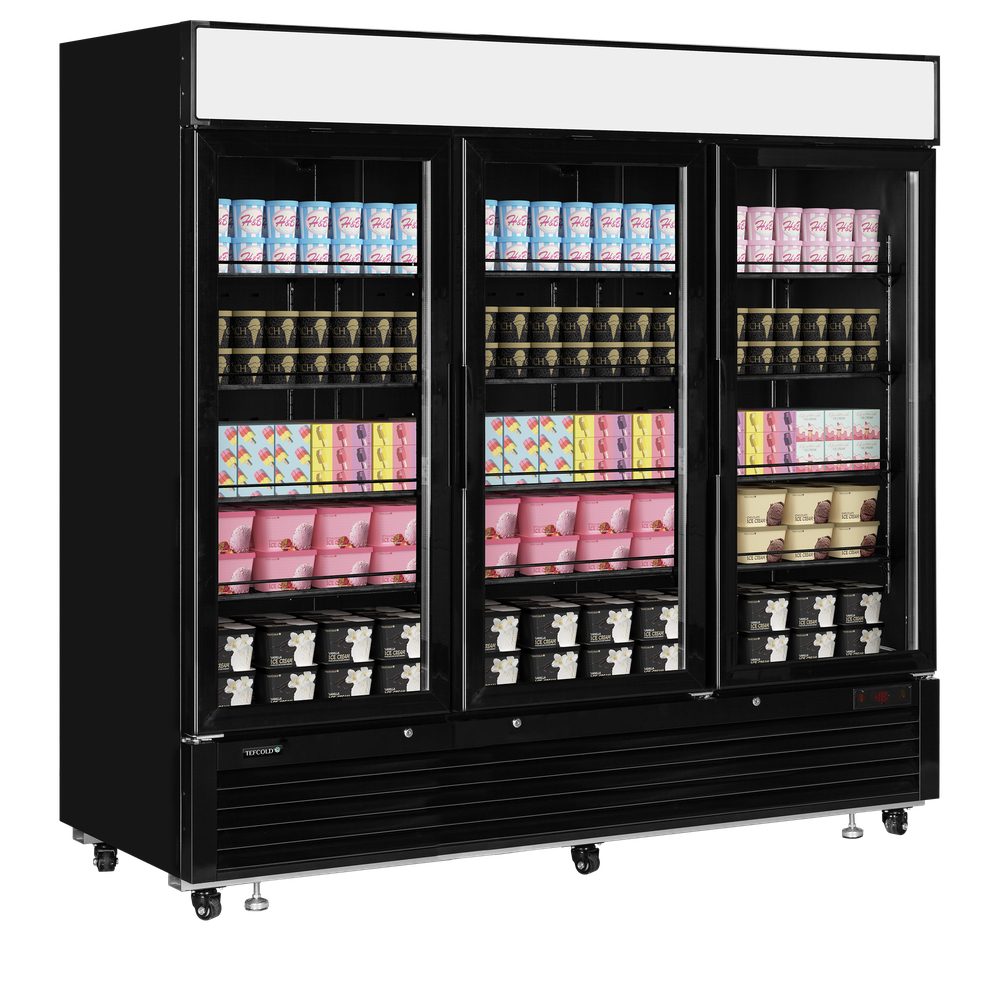 TEFCOLD LGF7500 Black Glass Door Display Freezer - Image 2