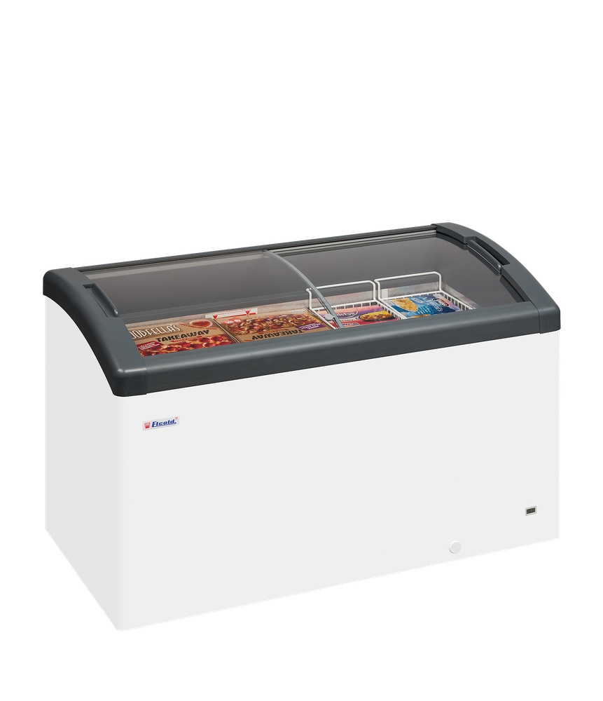 Elcold FOCUS 131 GREY Sliding Curved Glass Lid Chest Freezer - Image 2