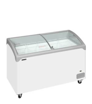 TEFCOLD NIC401SCEB Sliding Curved Glass Lid Chest Freezer