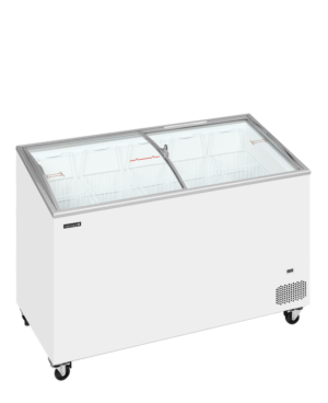 TEFCOLD IC401SCEB Sliding Curved Glass Lid Chest Freezer