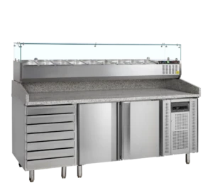 TEFCOLD PT1310 + GVC38-200 Pizza Table with Topping unit