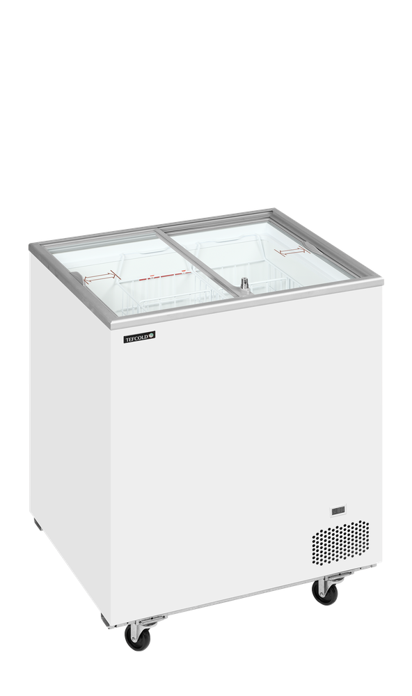 TEFCOLD IC201SC Sliding Flat Glass Lid Chest Freezer