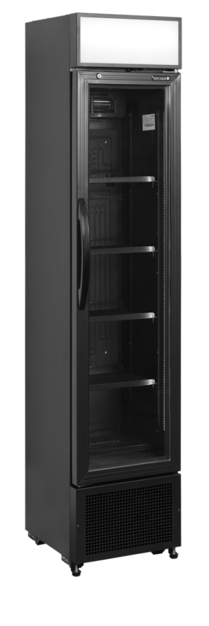 TEFCOLD FSC175H BLACK Slimline Glass Door Merchandiser