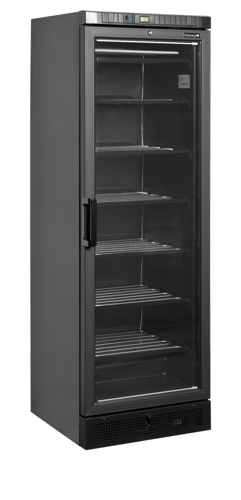 TEFCOLD UFSC371G Black Glass Door Display Freezer