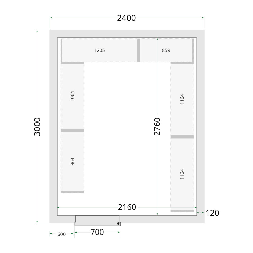 TEFCOLD Cold Room 120x150x220 Cold Room Panels