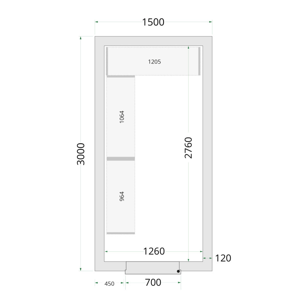 TEFCOLD Cold Room 150x300x220 Cold Room Panels