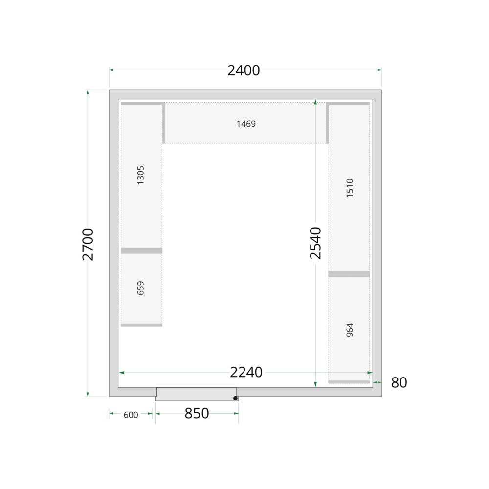 TEFCOLD Cold Room 240x270x220 WD Cold Room Panels 80 mm
